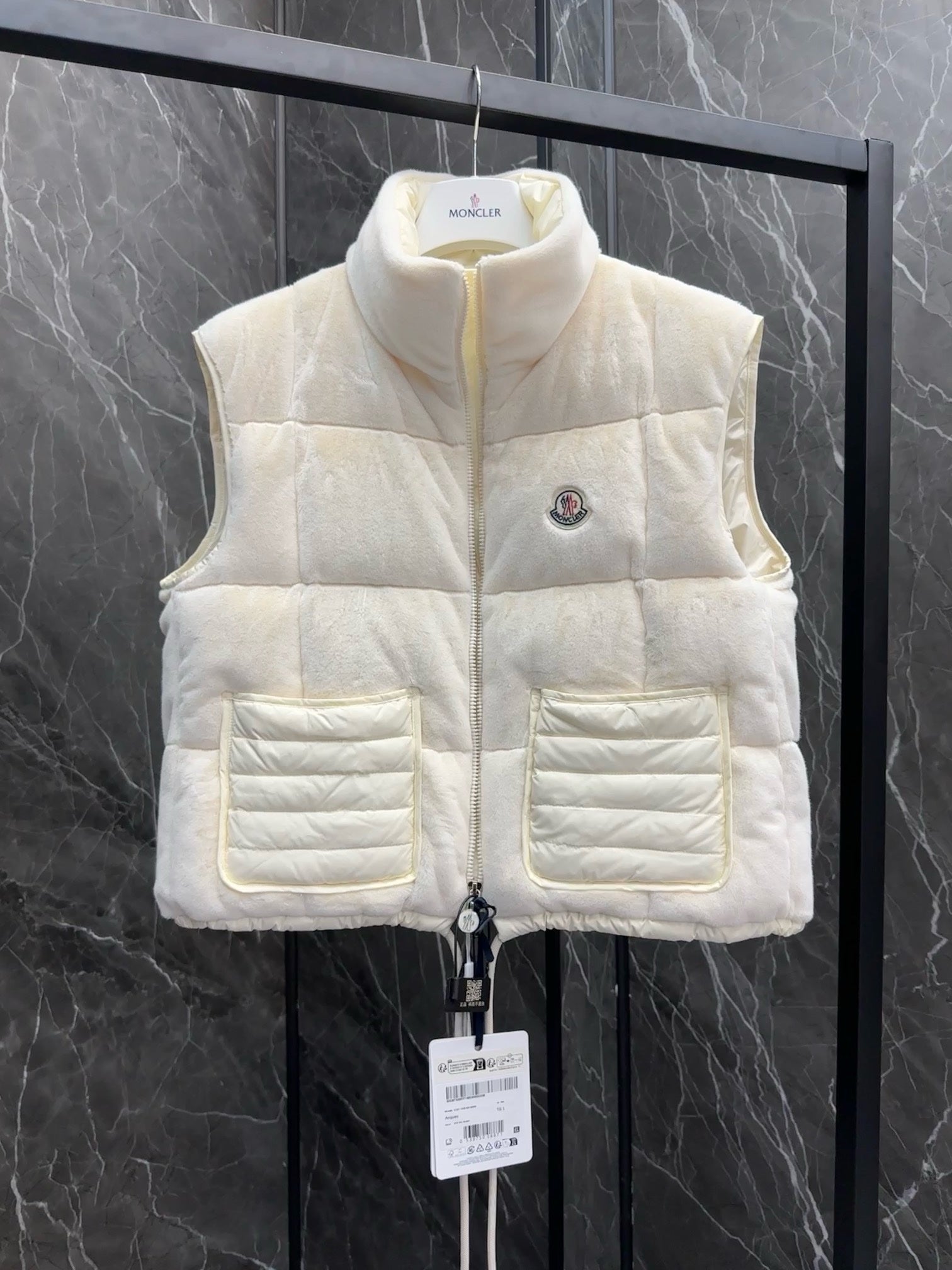 Doudoune Femme Moncler Sans Manches Polaire Blanc