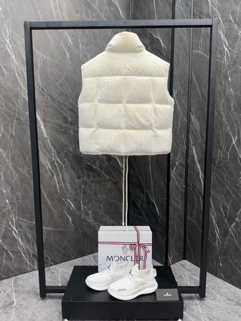 Doudoune Femme Moncler Sans Manches Polaire Blanc