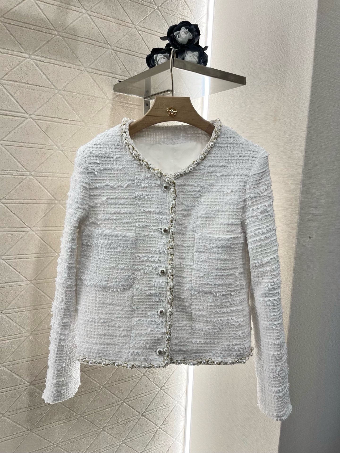 Veste Tweed Chanel Blanc Femme