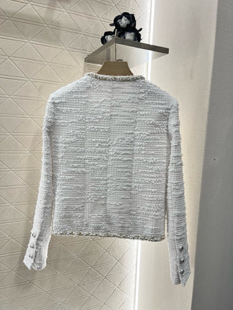 Veste Tweed Chanel Blanc Femme