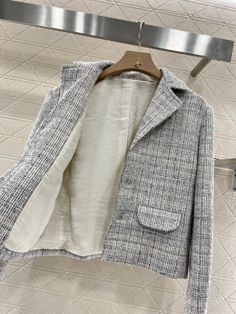 Veste Tweed Celine Gris Femme