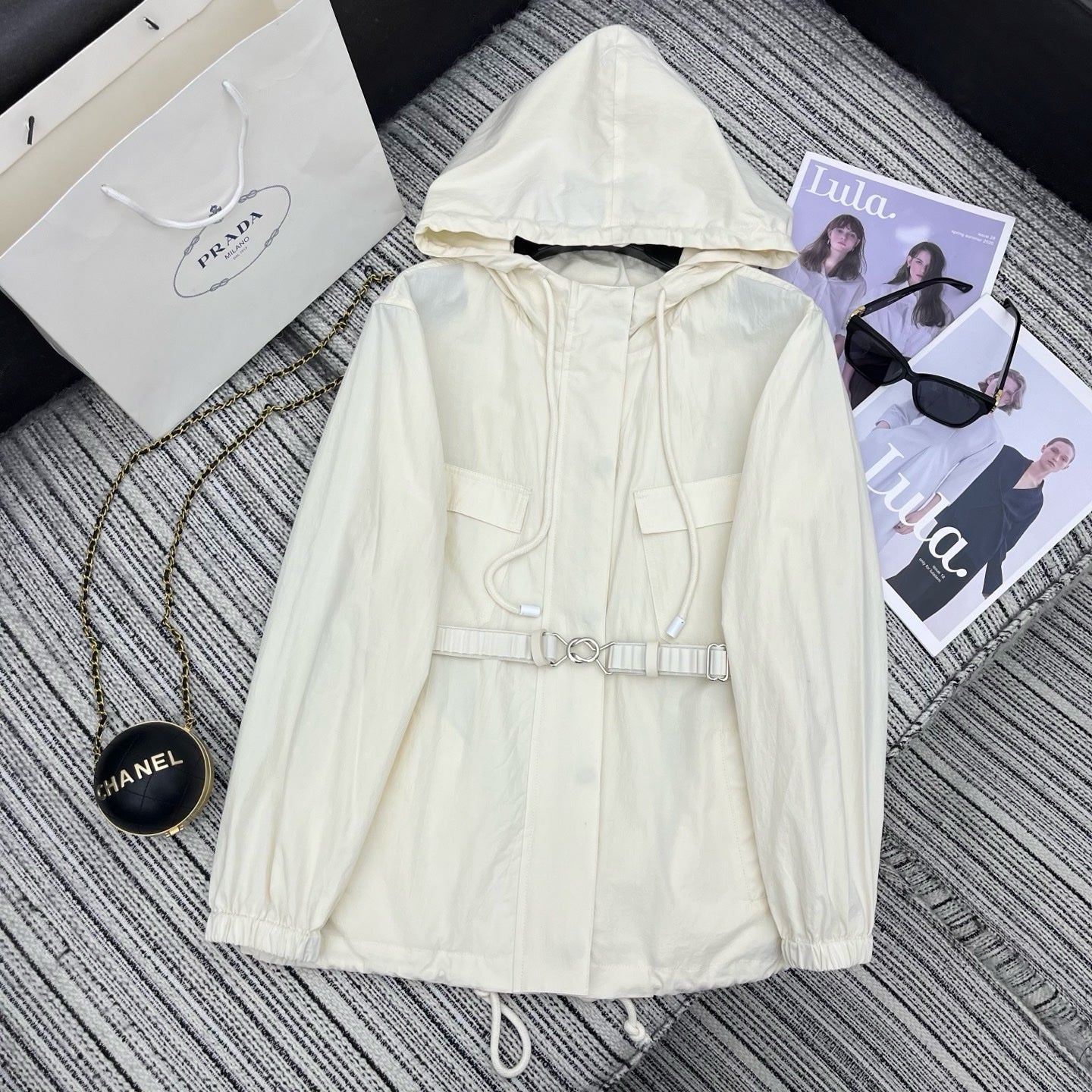 Veste Kway Prada Blanc Femme