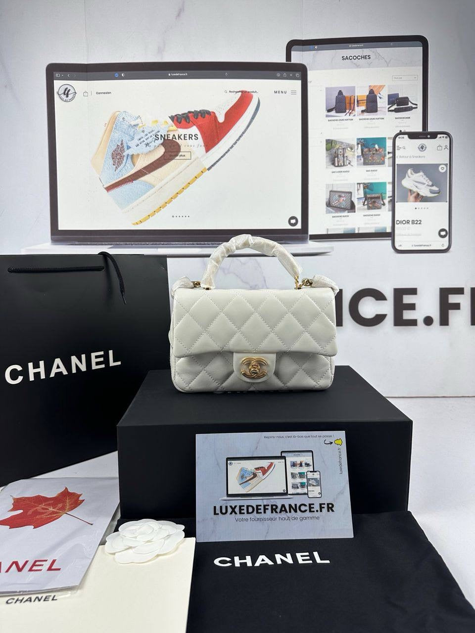 Sac A Main Chanel A Rabat Blanc