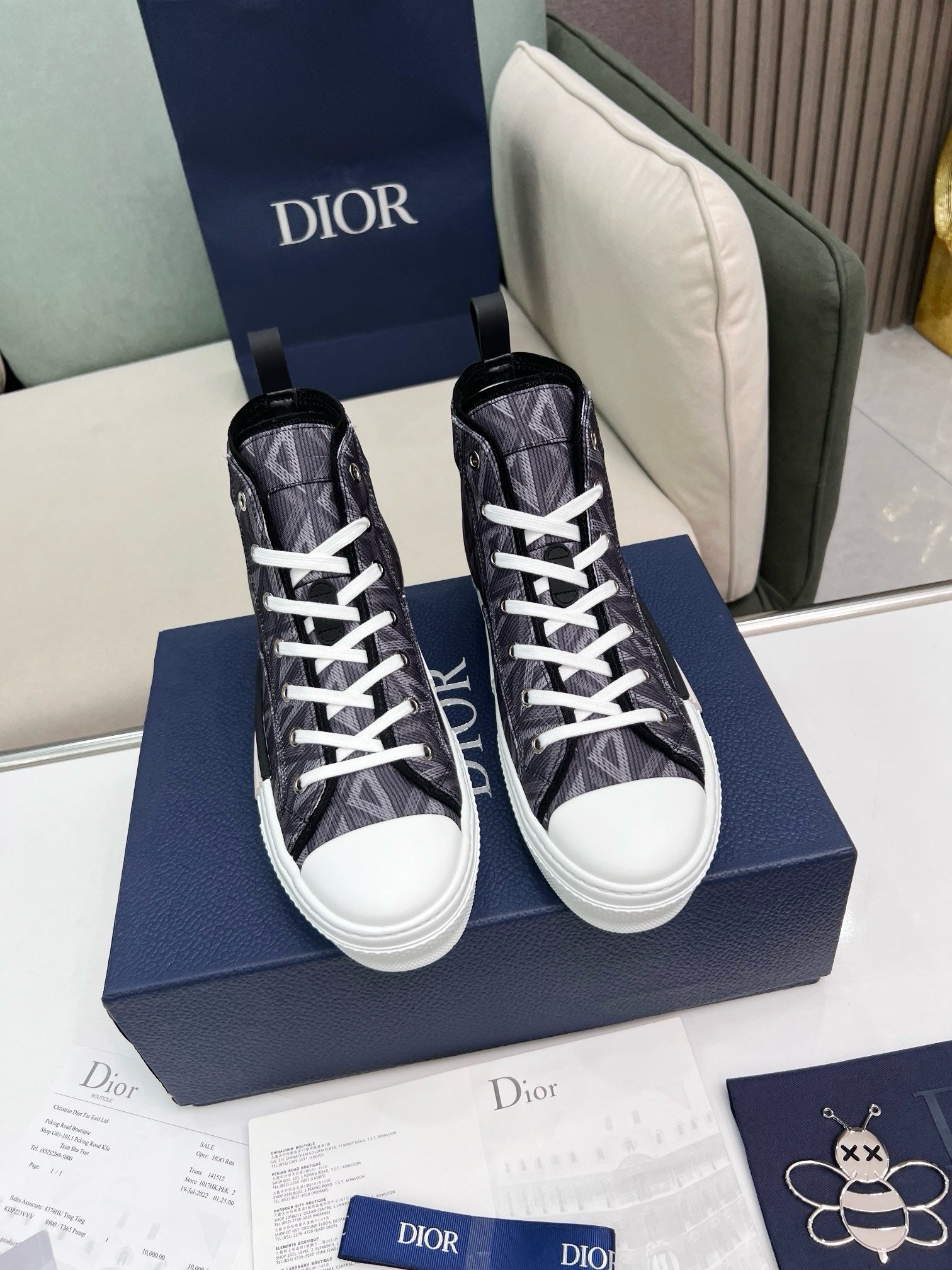 SNEAKERS DIOR B23 GRIS FONCÉ DIAMOND
