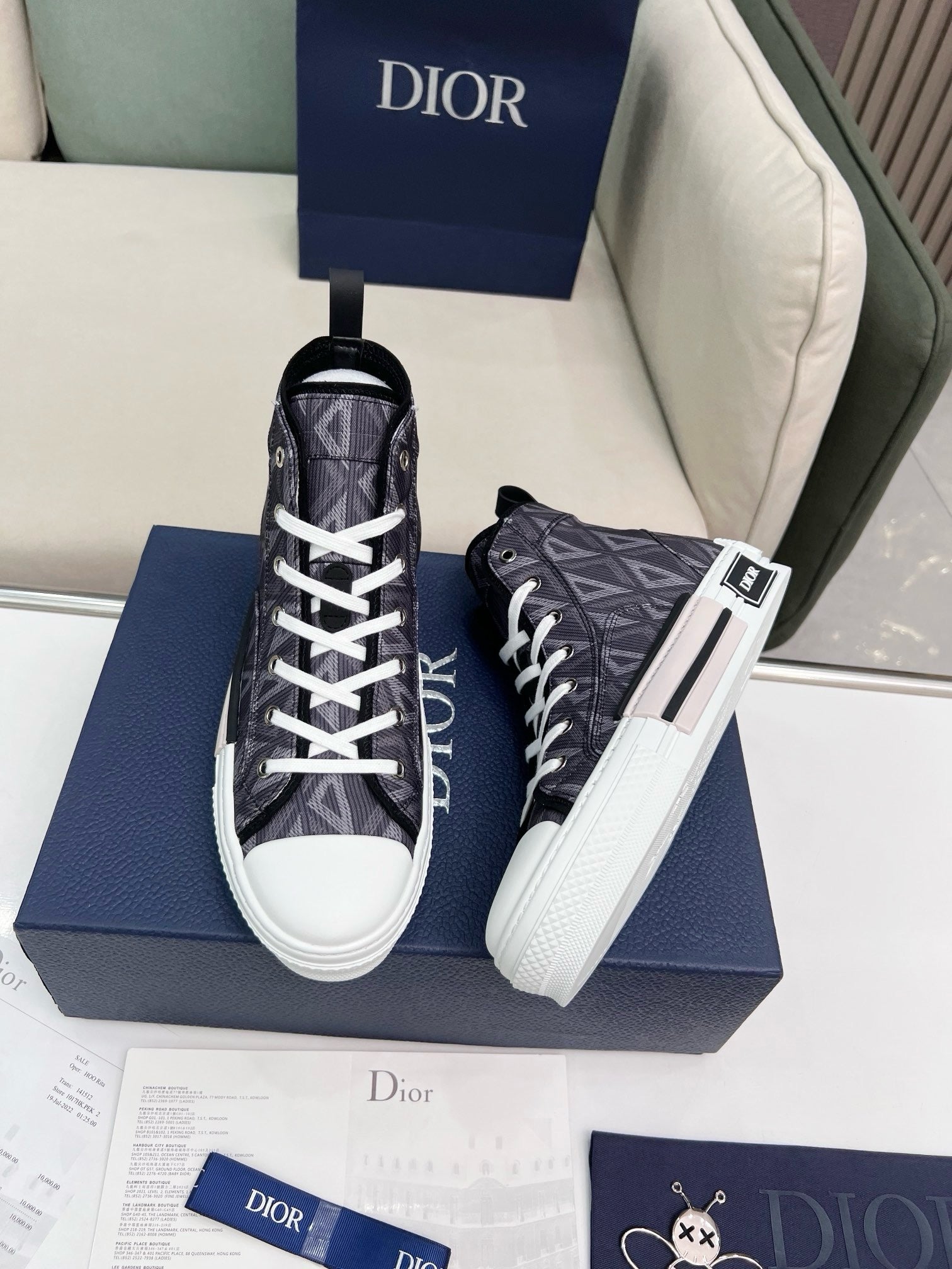 SNEAKERS DIOR B23 GRIS FONCÉ DIAMOND