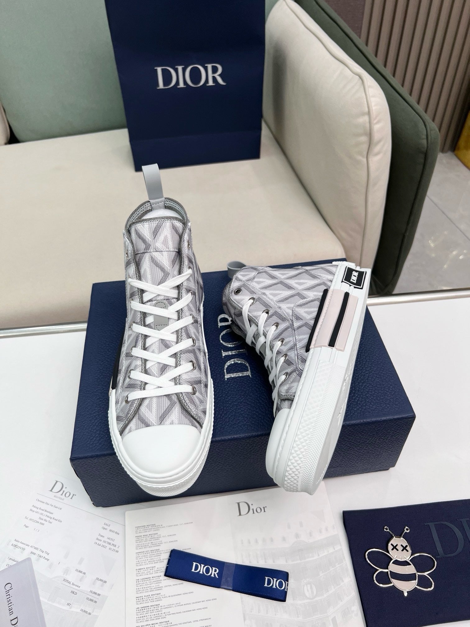 SNEAKERS DIOR B23 GRIS DIAMOND