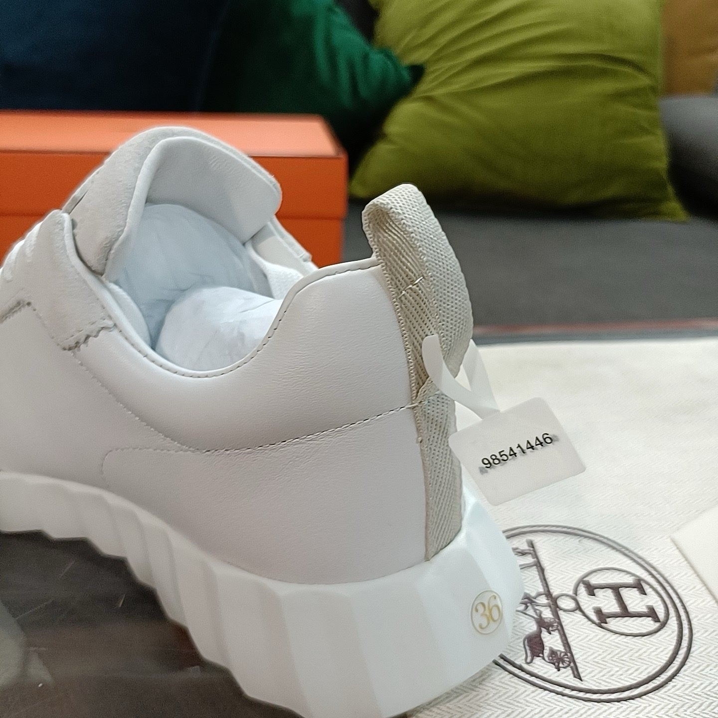 SNEAKERS HERMES BOUNCING BLANC ORANGE