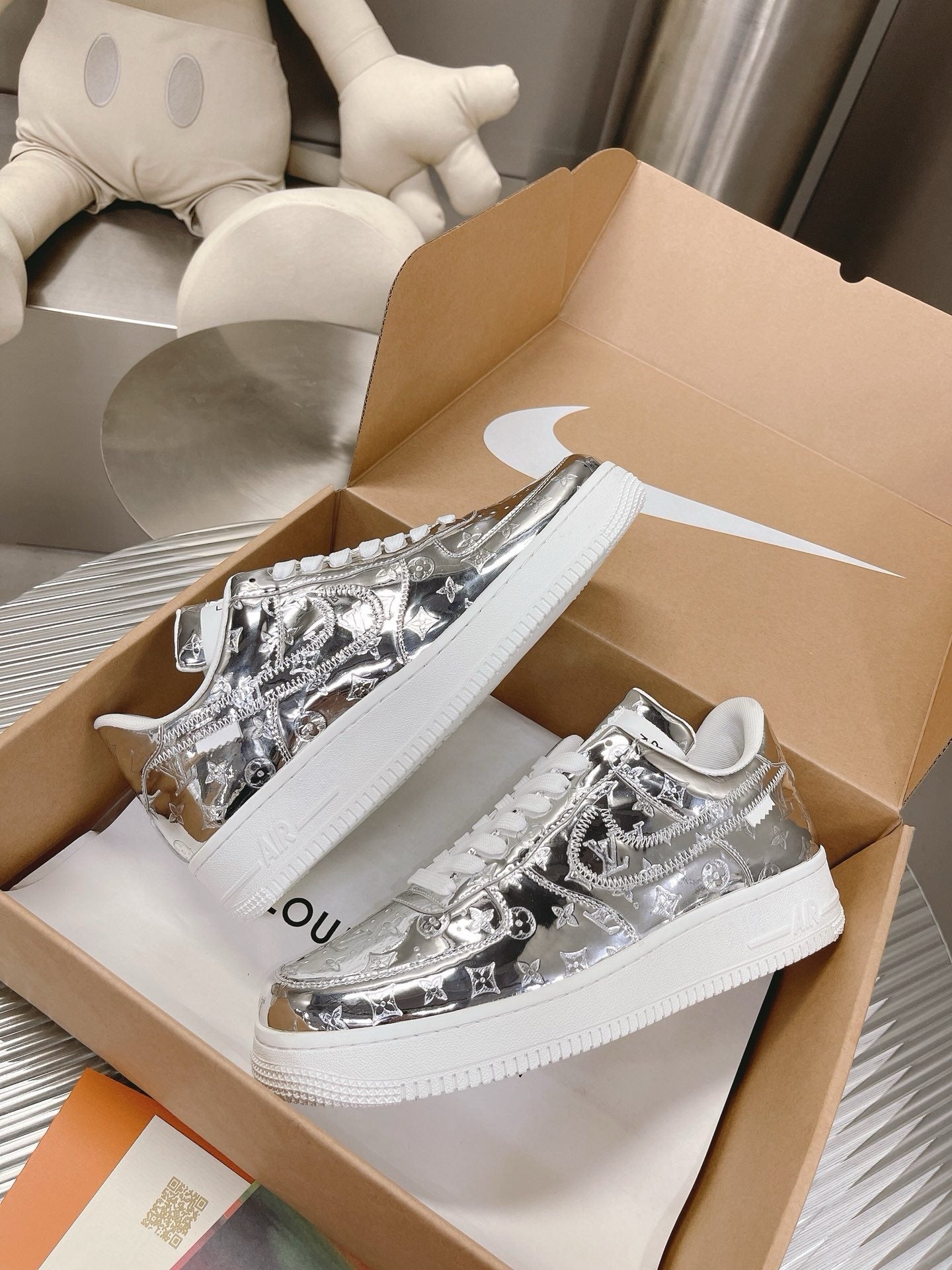 SNEAKERS AIR FORCE 1 X LOUIS VUITTON SILVER