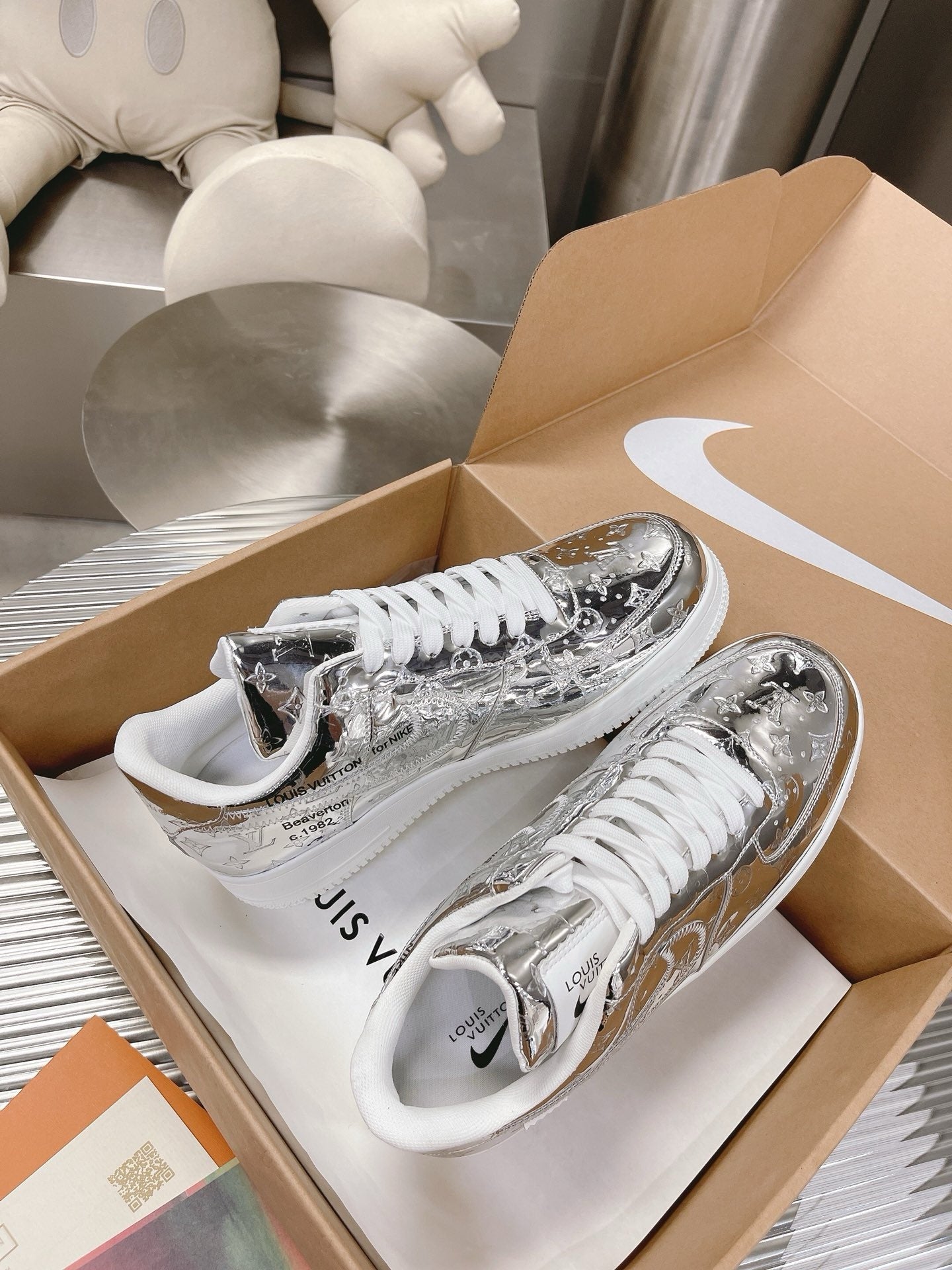 SNEAKERS AIR FORCE 1 X LOUIS VUITTON SILVER