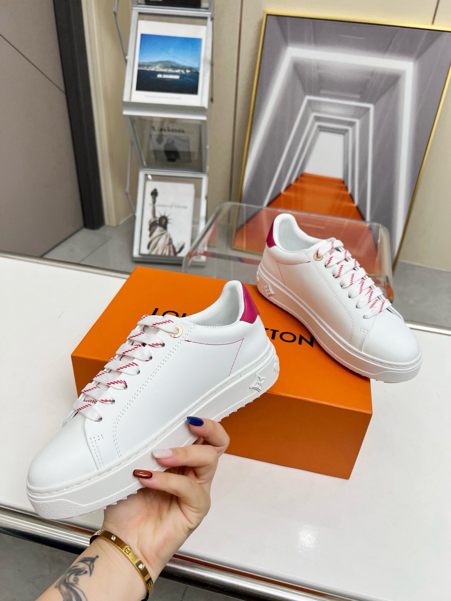 Sneakers Louis Vuitton Femme Time Out Rose