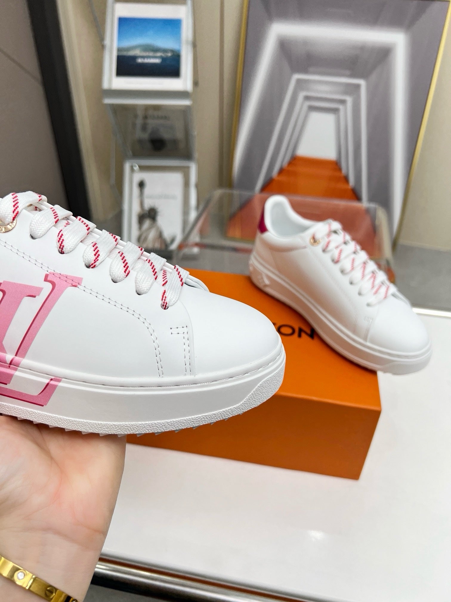 Sneakers Louis Vuitton Femme Time Out Rose