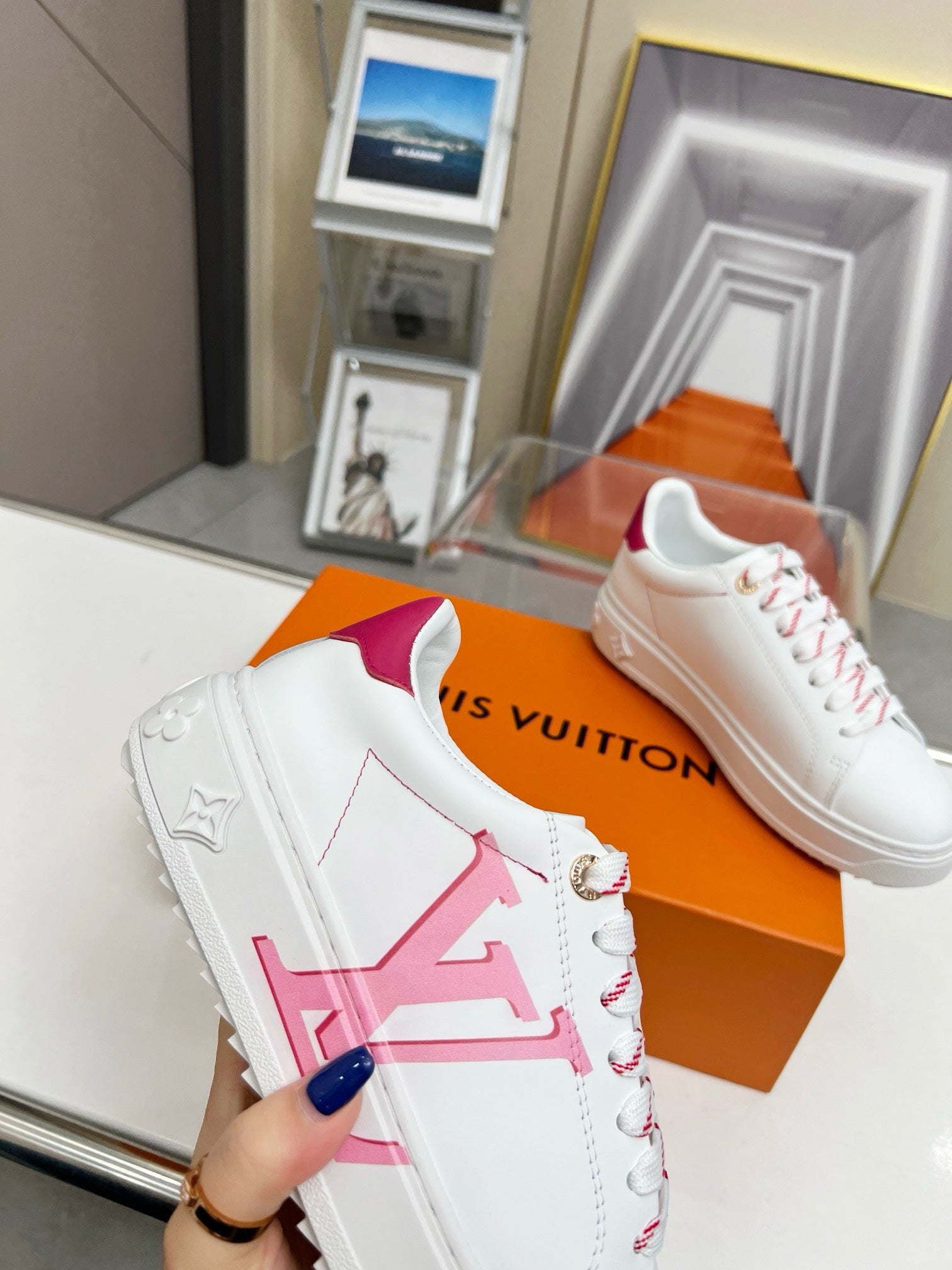 Sneakers Louis Vuitton Femme Time Out Rose